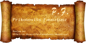 Prikosovits Fausztusz névjegykártya